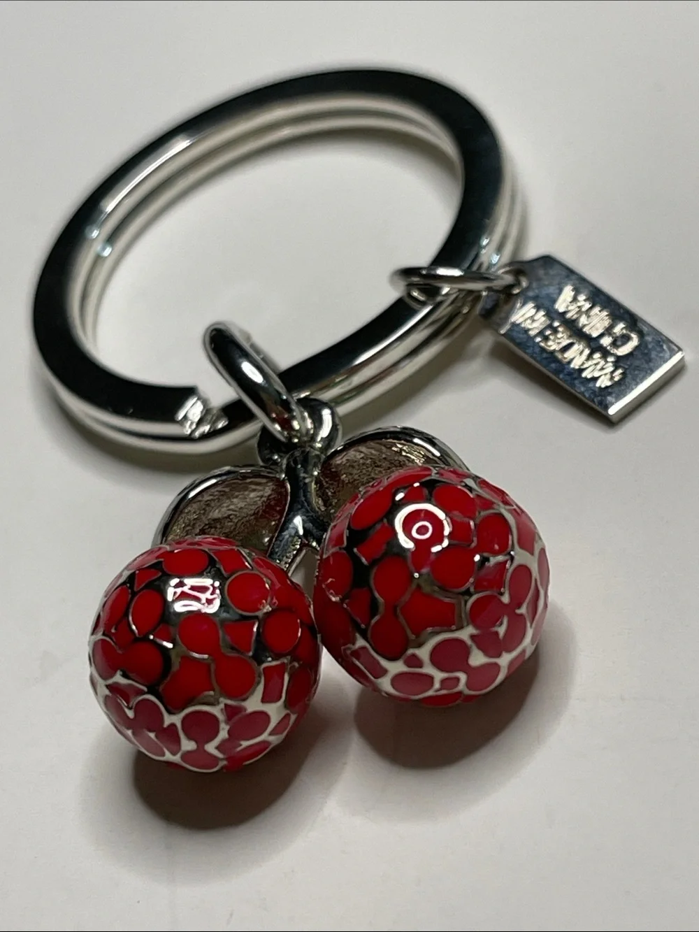 Coach Cherry Keychain Charm with Red Enamel Cherries and Coach Pen - Picture 6 of 8